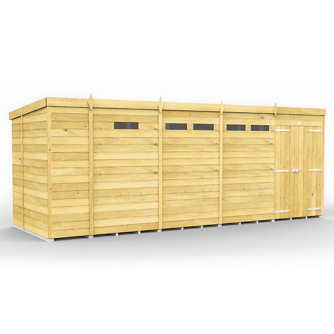 7ft x 17ft Pent Security Shed
