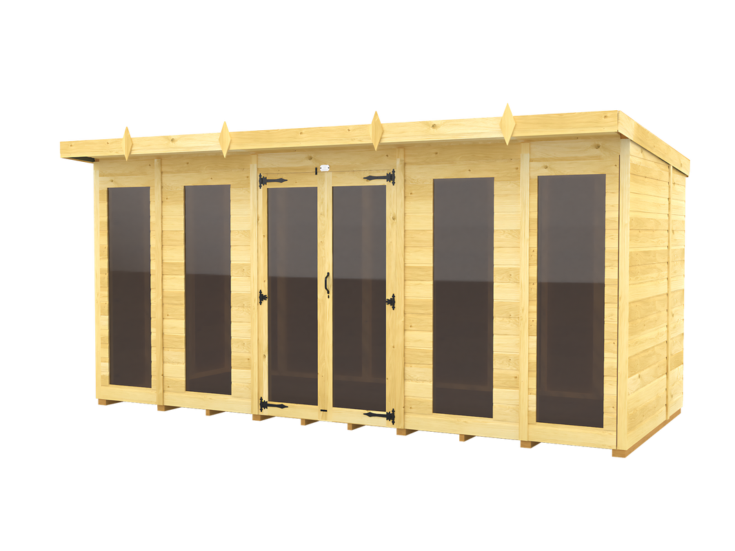 5ft x 14ft Pent Summer House (Full Height Window)