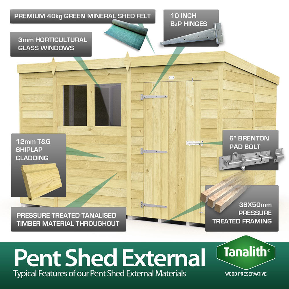 image 8ft Pent Summer Shed