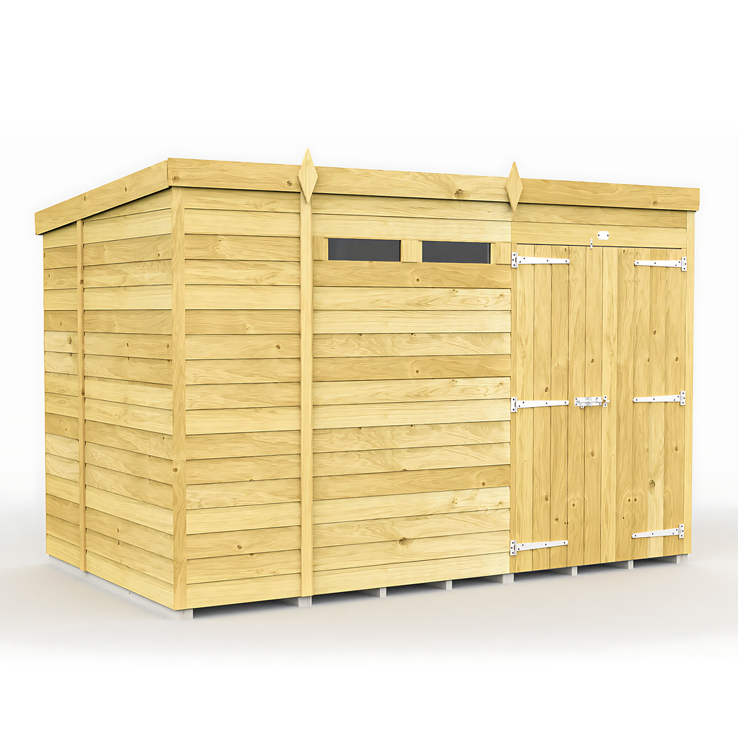 6ft x 10ft Pent Security Shed