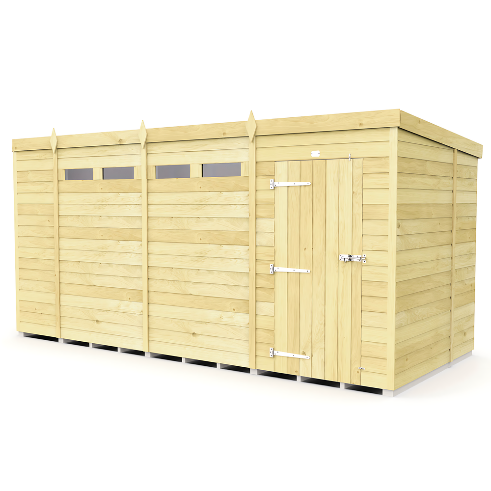 5ft x 14ft Pent Security Shed