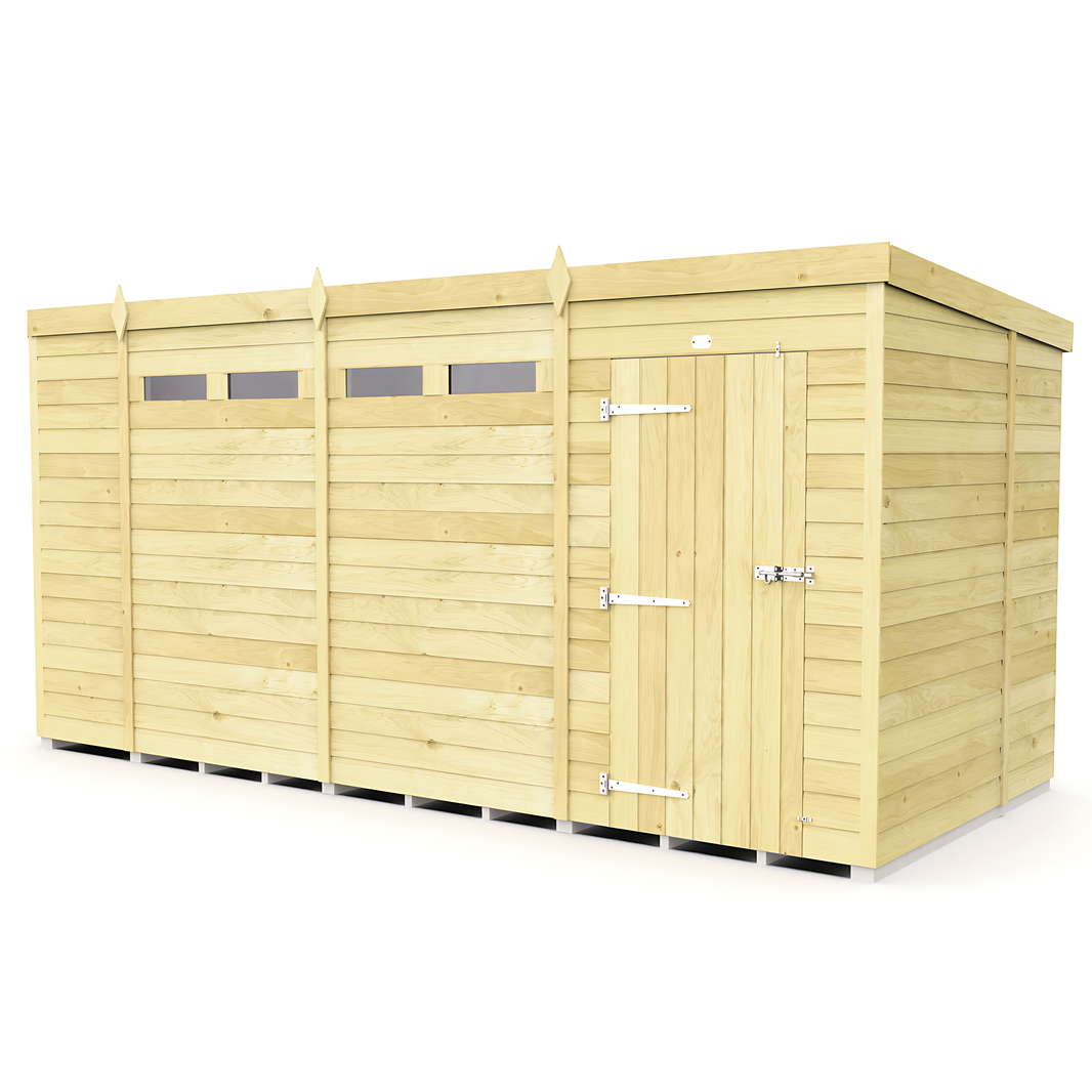 5ft x 14ft Pent Security Shed