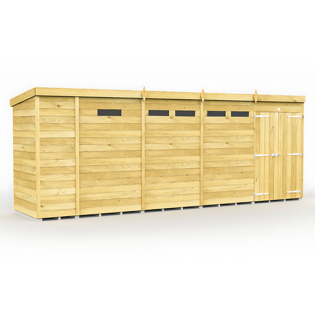 17ft x 4ft Pent Security Shed