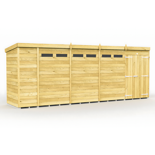 18ft x 4ft Pent Security Shed
