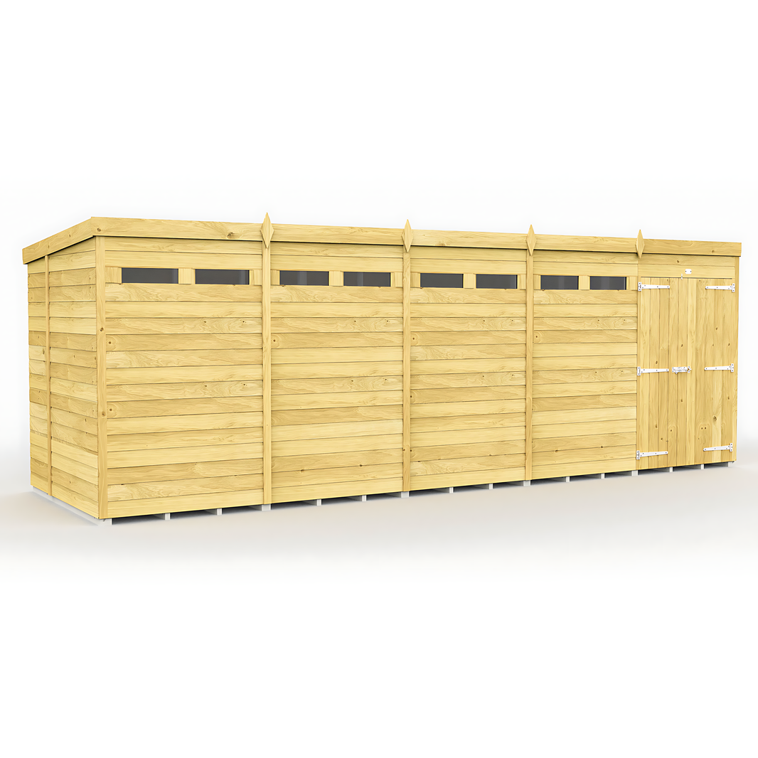 6ft x 20ft Pent Security Shed