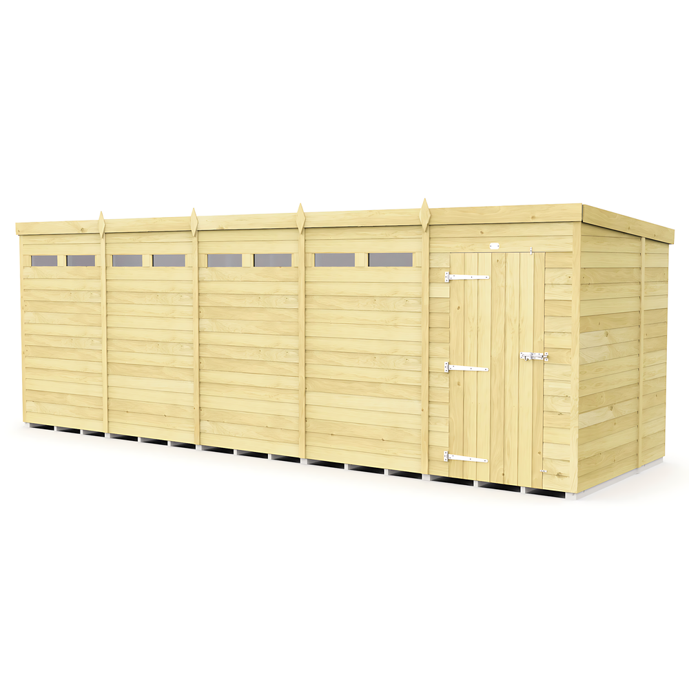 6ft x 20ft Pent Security Shed