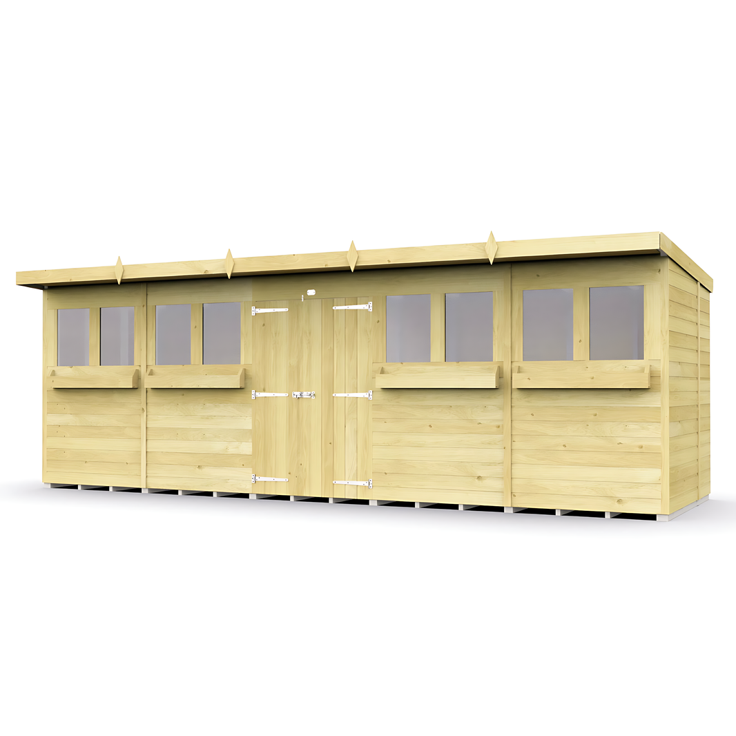7ft x 20ft Pent Summer Shed