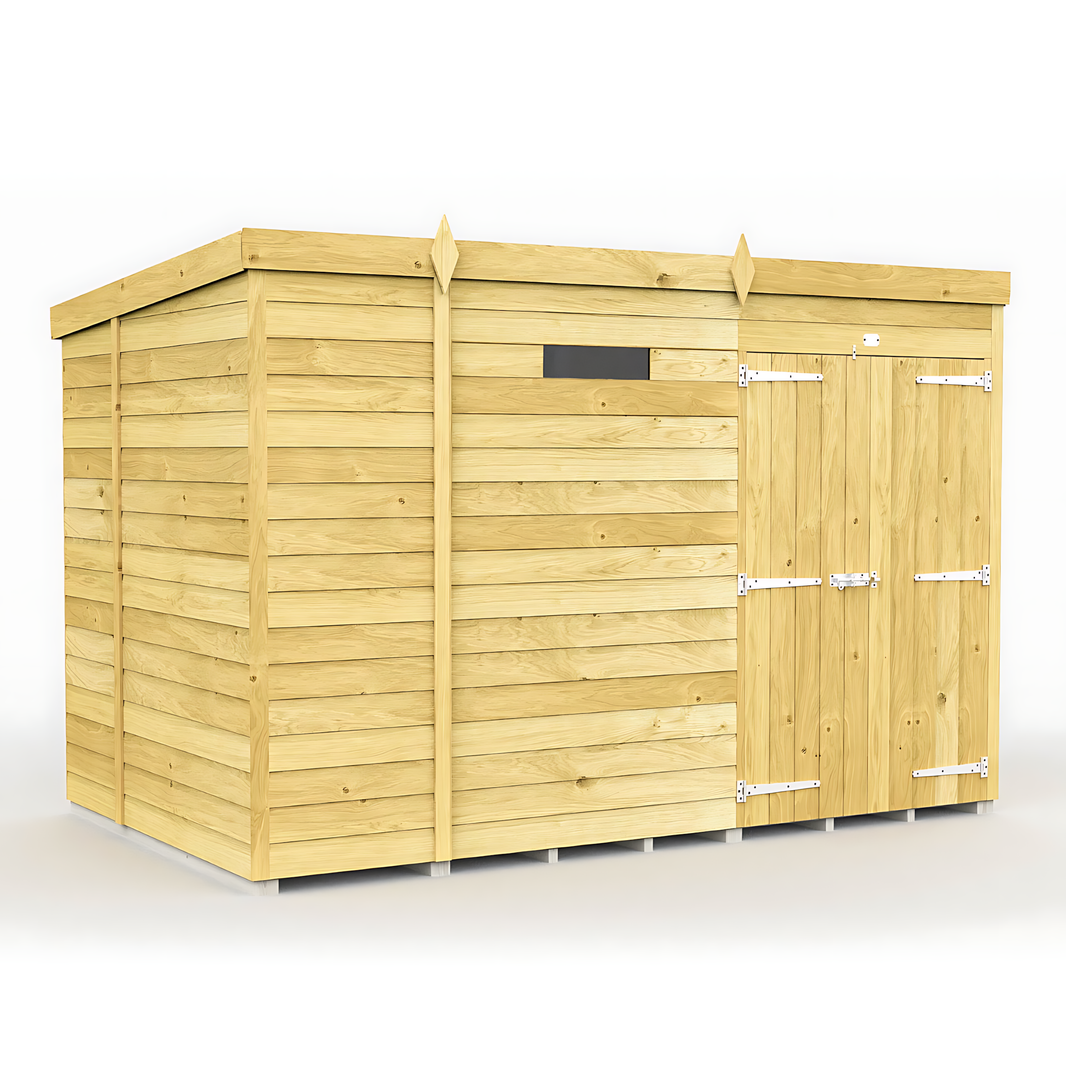 6ft x 9ft Pent Security Shed