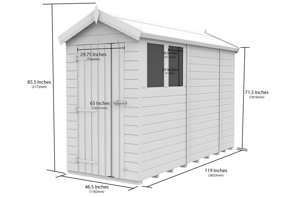 5ft x 10ft Apex Shed