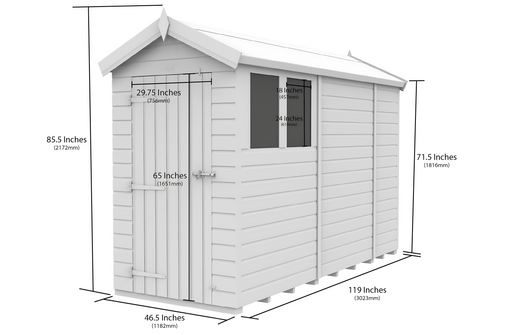 5ft x 10ft Apex Shed