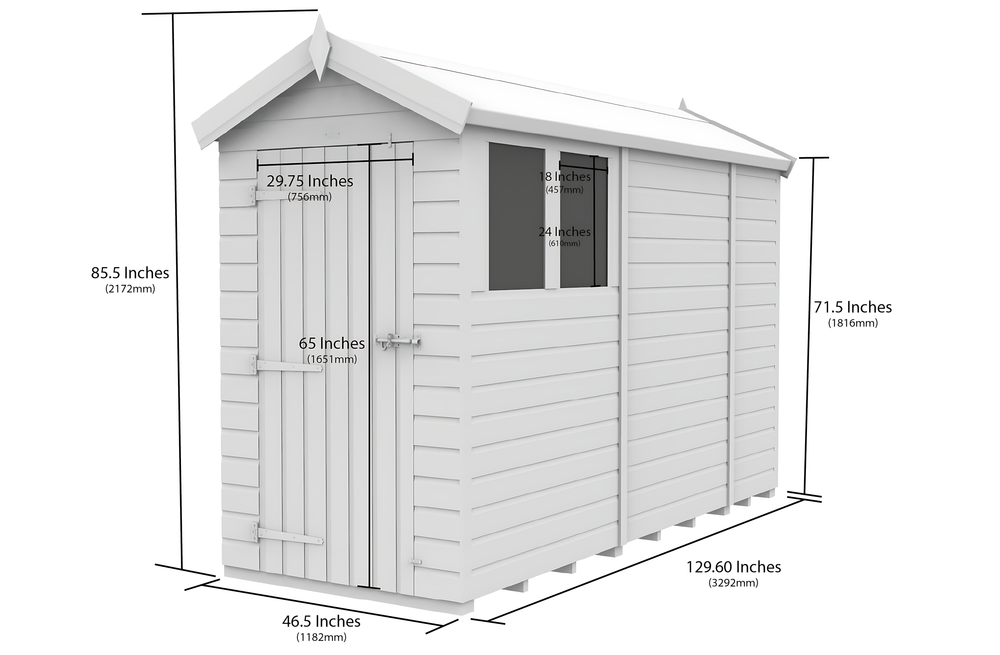 4ft x 11ft Apex Security Shed
