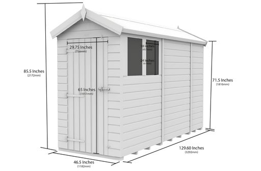 4ft x 11ft Apex Security Shed