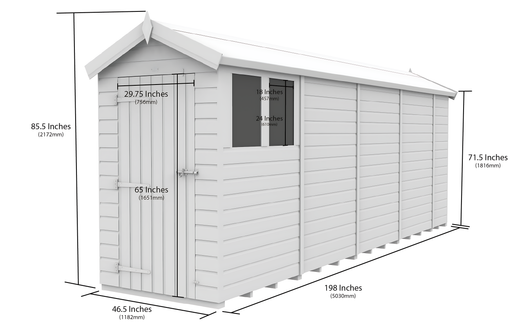 4ft x 17ft Apex Security Shed