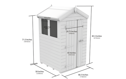 5ft x 4ft Apex Shed