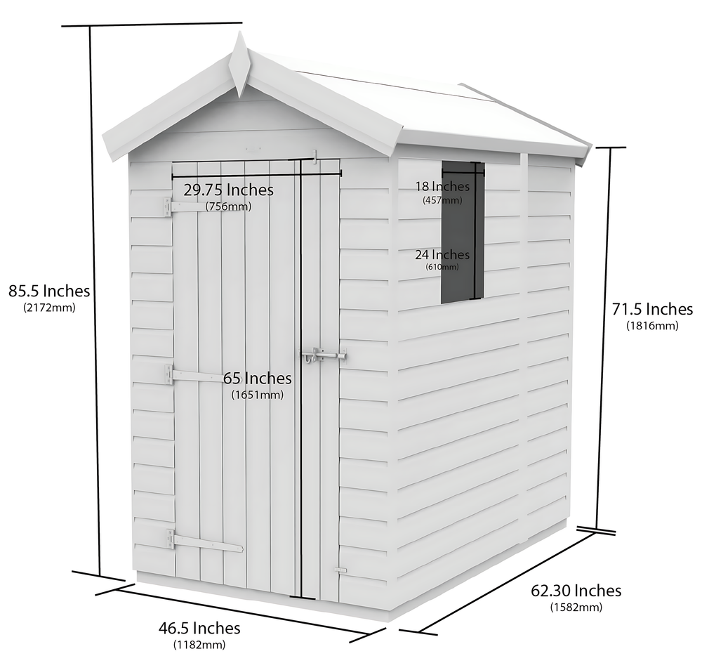 4ft x 5ft Apex Security Shed