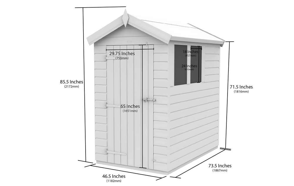 5ft x 6ft Apex Shed