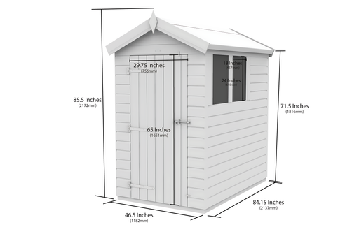 5ft x 7ft Apex Shed