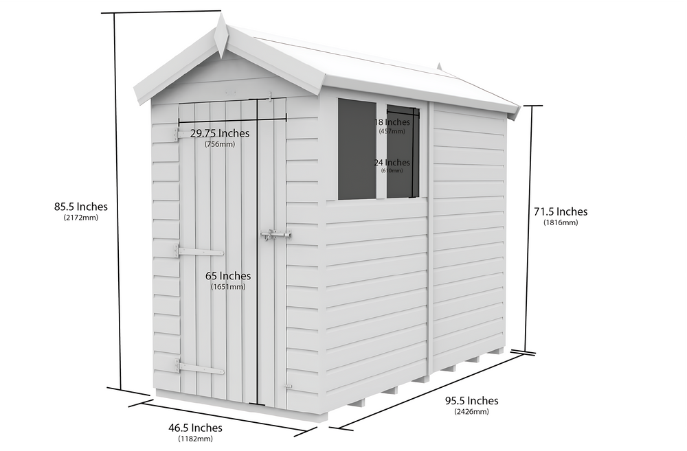5ft x 8ft Apex Shed