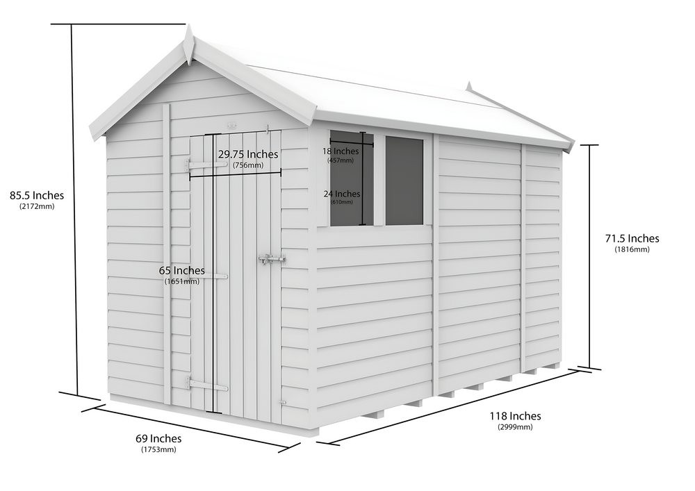 6ft x 10ft Apex Security Shed