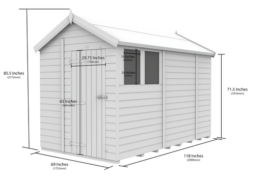 6ft x 10ft Apex Security Shed