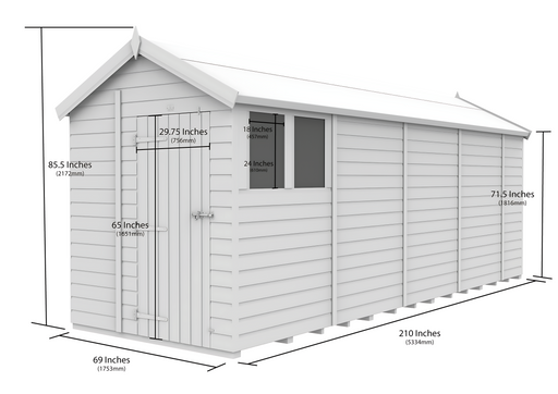6ft x 18ft Apex Security Shed