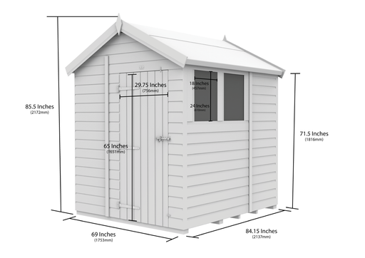 6ft x 7ft Apex Security Shed