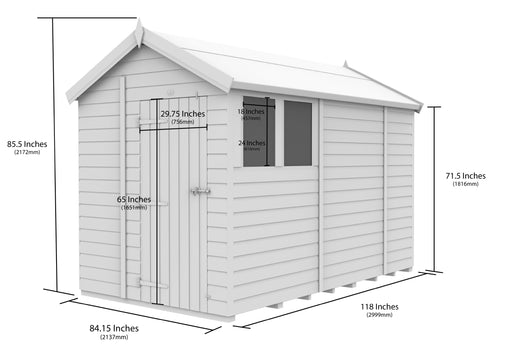 7ft x 10ft Apex Shed