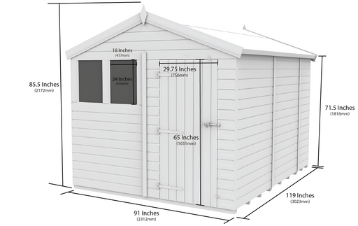 8ft x 10ft Apex Shed