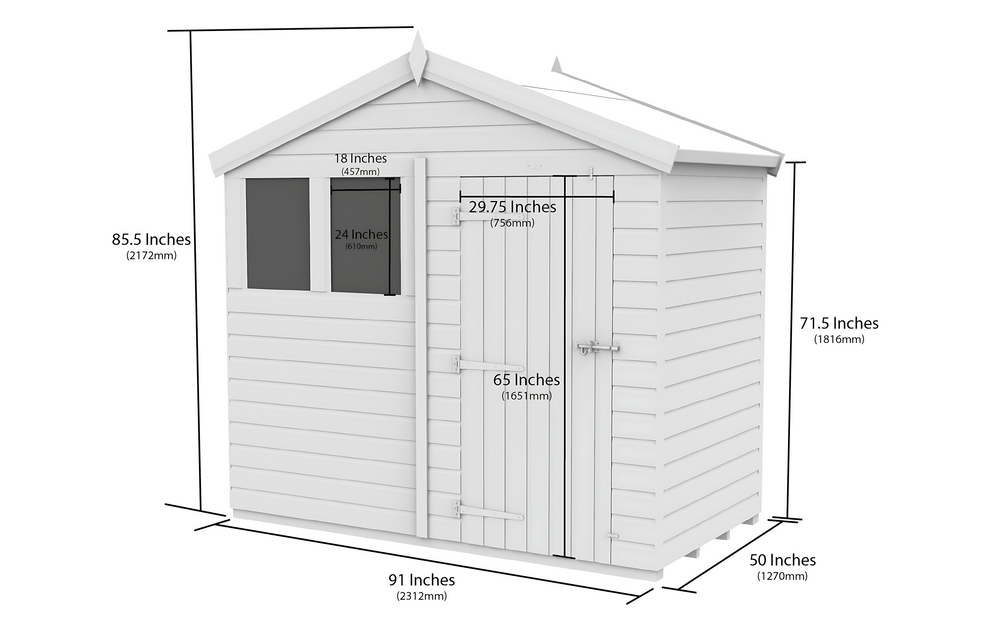 8ft x 4ft Apex Shed