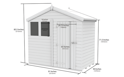 8ft x 4ft Apex Shed