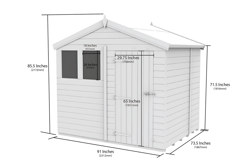 8ft x 6ft Apex Shed