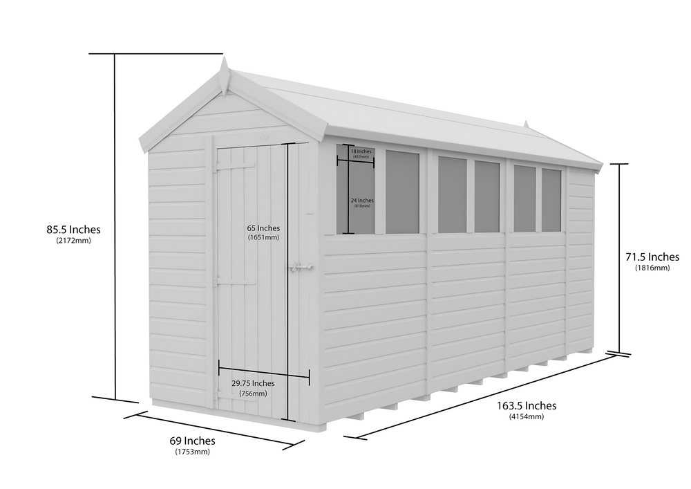 5ft x 14ft Apex Security Shed