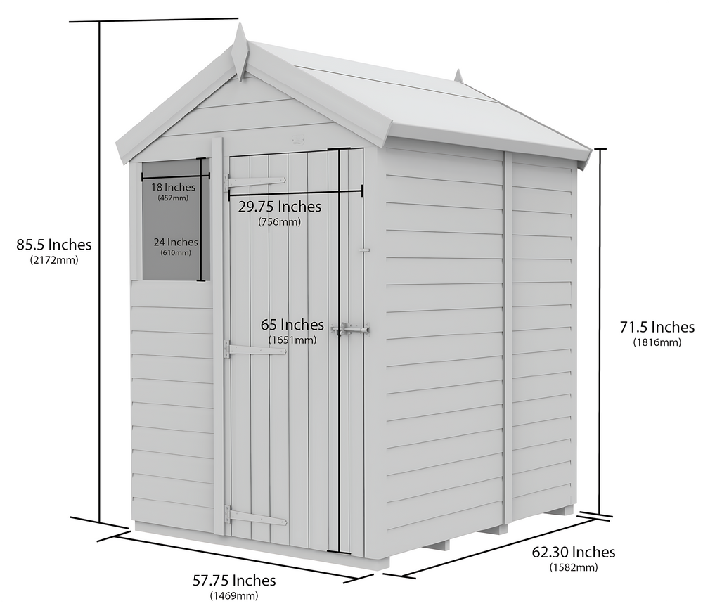 5ft x 5ft Apex Security Shed