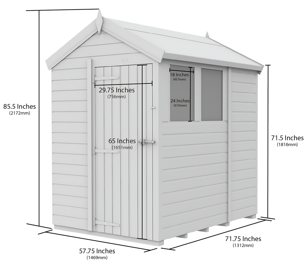 5ft x 6ft Apex Security Shed