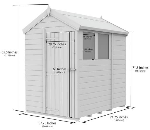 5ft x 6ft Apex Security Shed