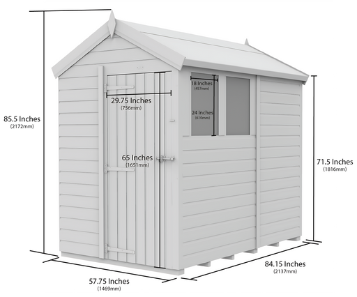 5ft x 7ft Apex Security Shed