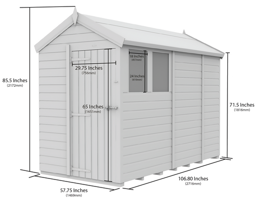 5ft x 9ft Apex Security Shed