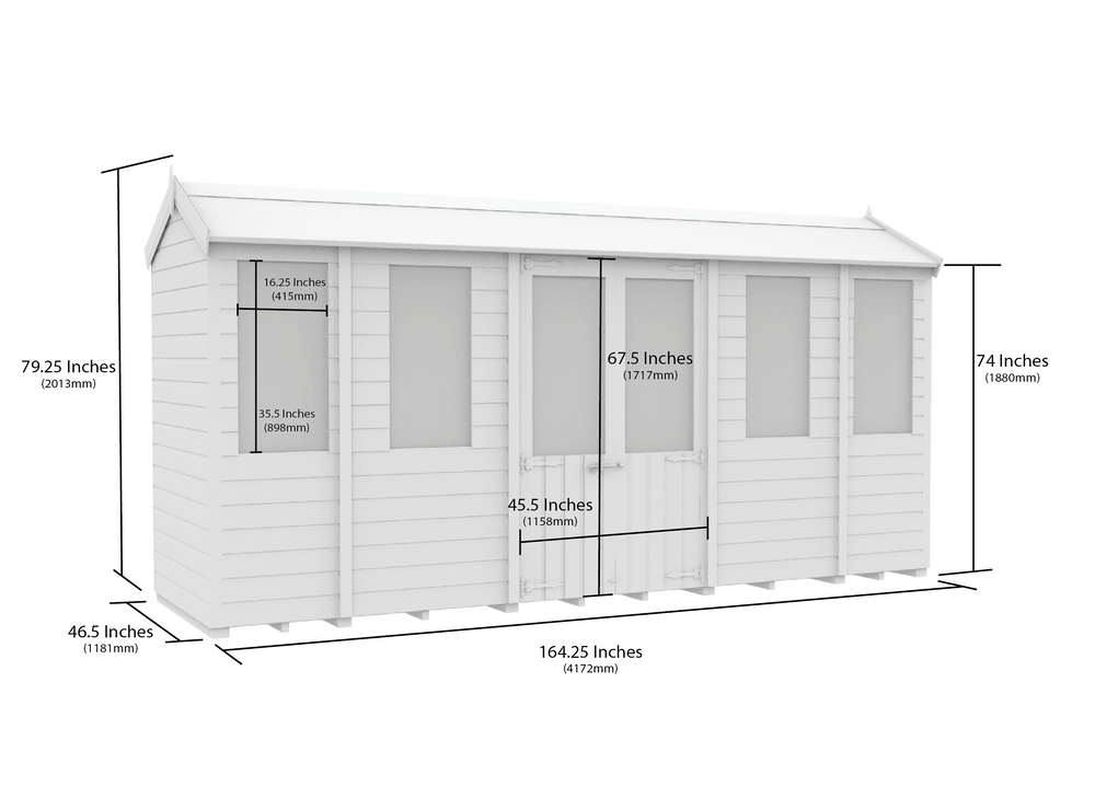 4ft x 14ft Apex Summer House
