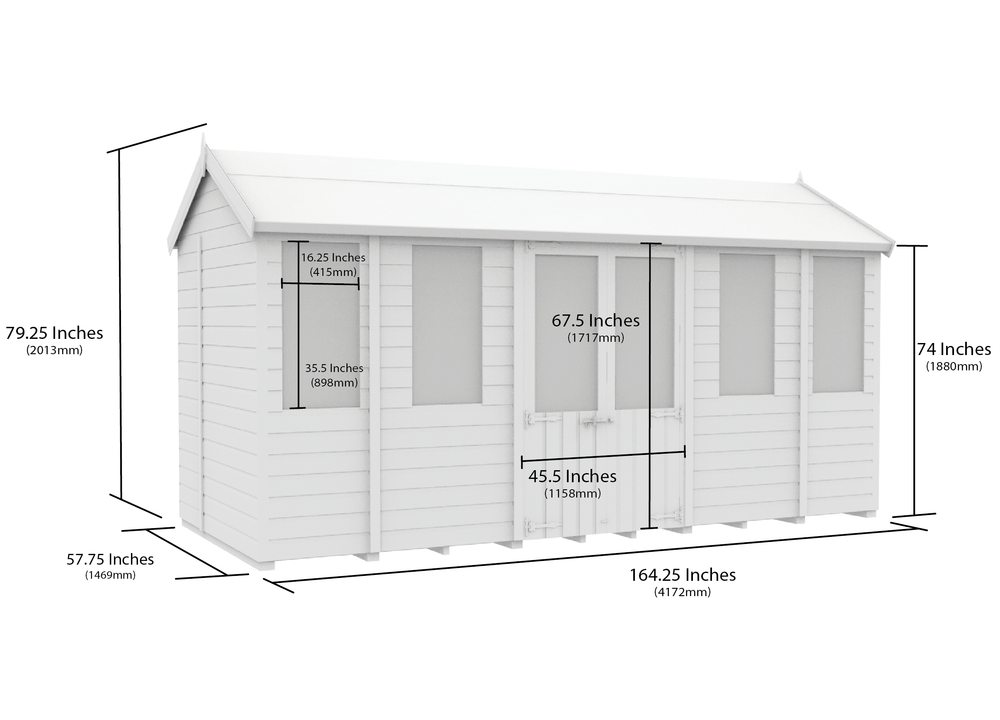 5ft x 14ft Apex Summer House