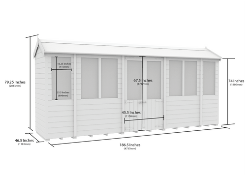 4ft x 18ft Apex Summer House