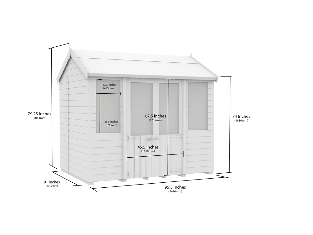 8ft x 10ft Apex Summer House