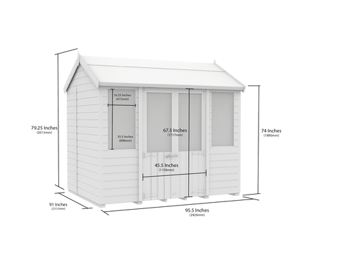8ft x 10ft Apex Summer House