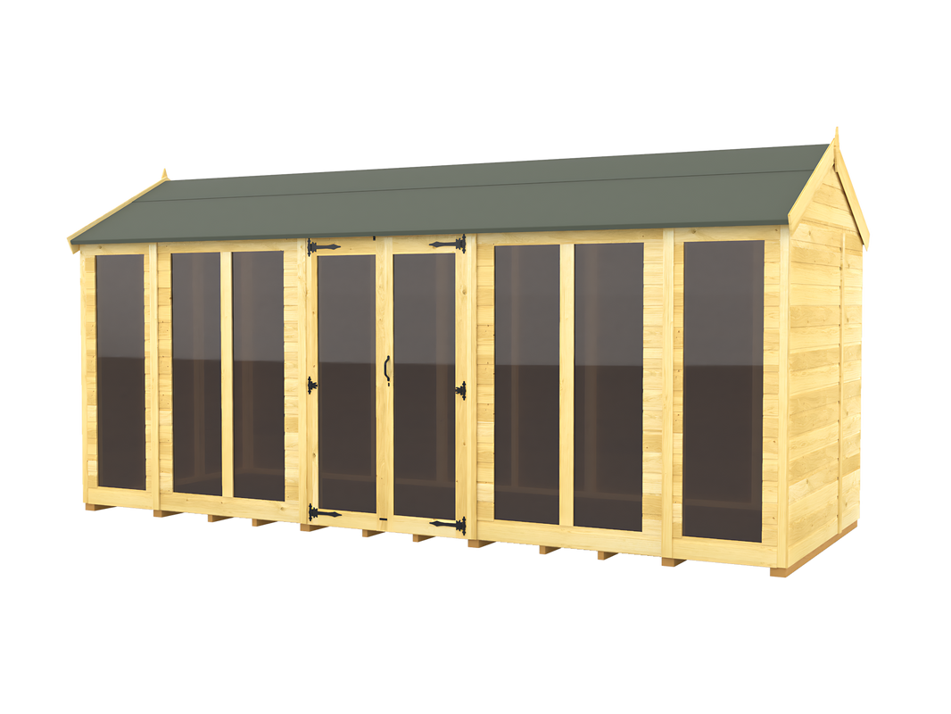 7ft x 16ft Apex Summer House (Full Height Window)