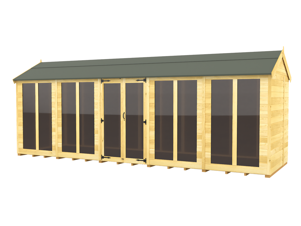 7ft x 20ft Apex Summer House (Full Height Window)
