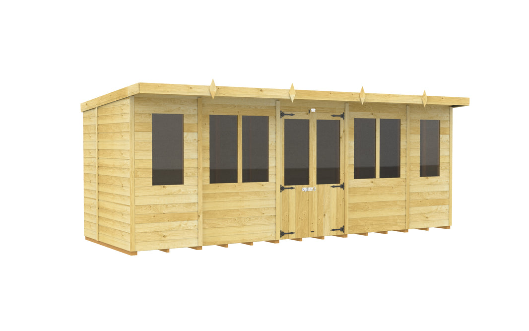 6ft x 18ft Pent Summer House