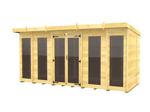 6ft x 14ft Pent Summer House (Full Height Window)