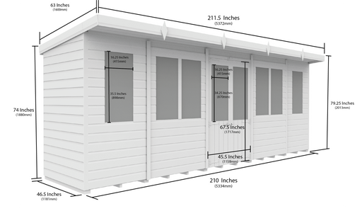 4ft x 18ft Pent Summer House