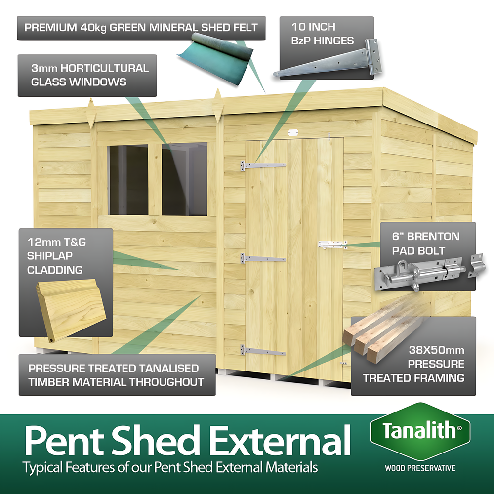 4ft x 20ft Pent Summer Shed