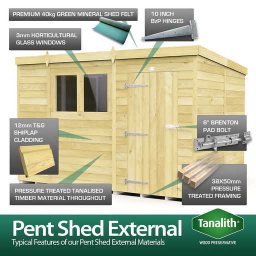 4ft x 20ft Pent Summer Shed