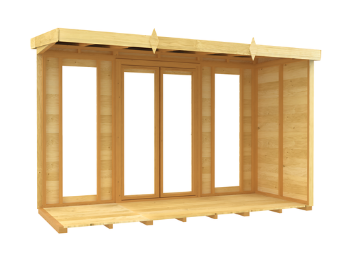 4ft x 10ft Pent Summer House (Full Height Window)